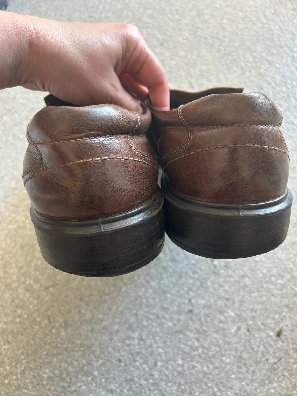 ECCO Men's Helsinki Brown Slip-On Leather Dress Shoes EU 46 / US 12-12.5